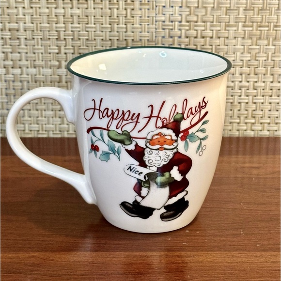 🎄Pfaltzgraff Winterberry Set of 2 XL Porcelain Naughty & Nice Mugs 20 Ounces - Picture 2 of 9